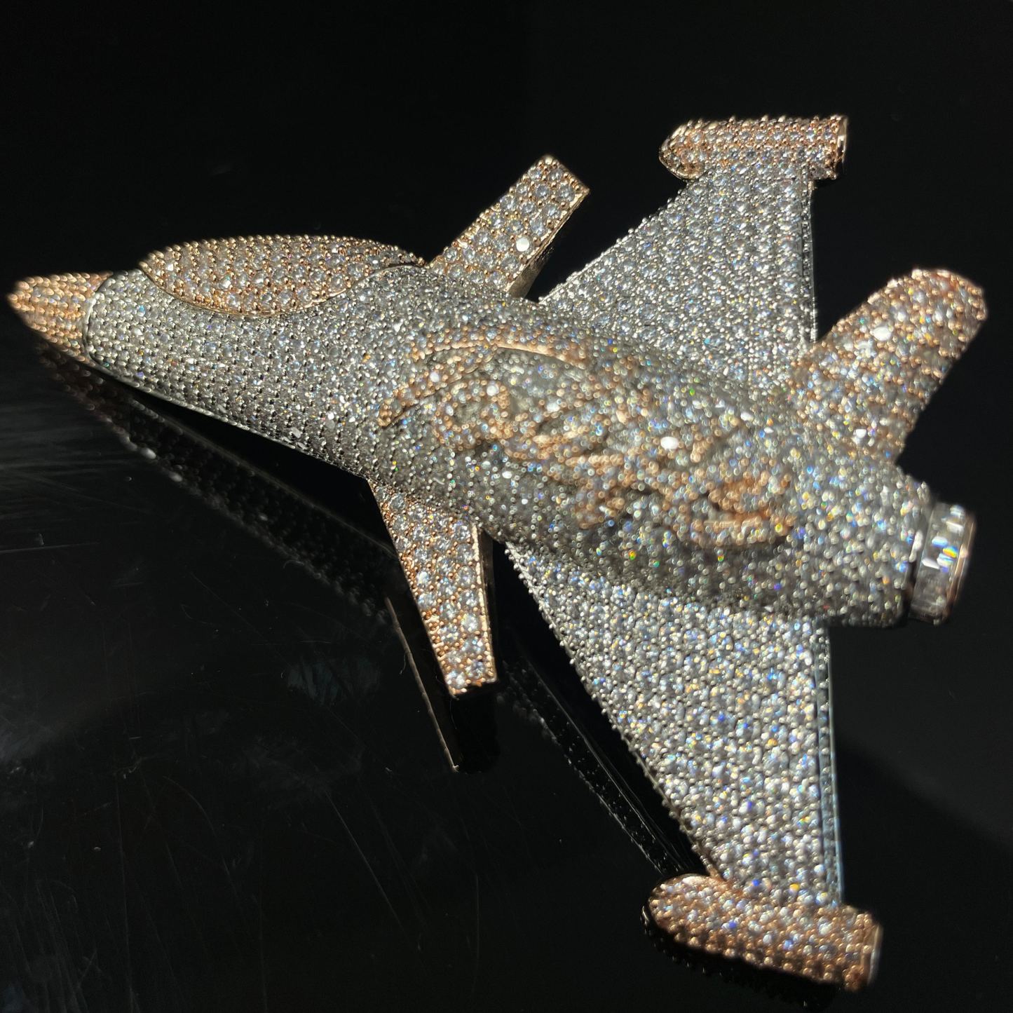 Moissanite "To Life" Letter Airplane Pendant