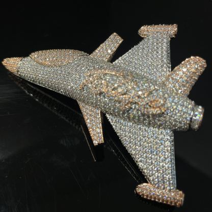 Moissanite "To Life" Letter Airplane Pendant