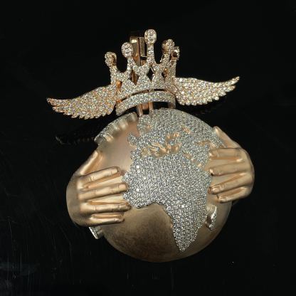 Moissanite Hip Hop Diamond Earth King Pendant