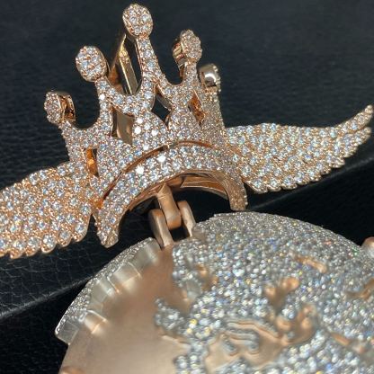 Moissanite Hip Hop Diamond Earth King Pendant