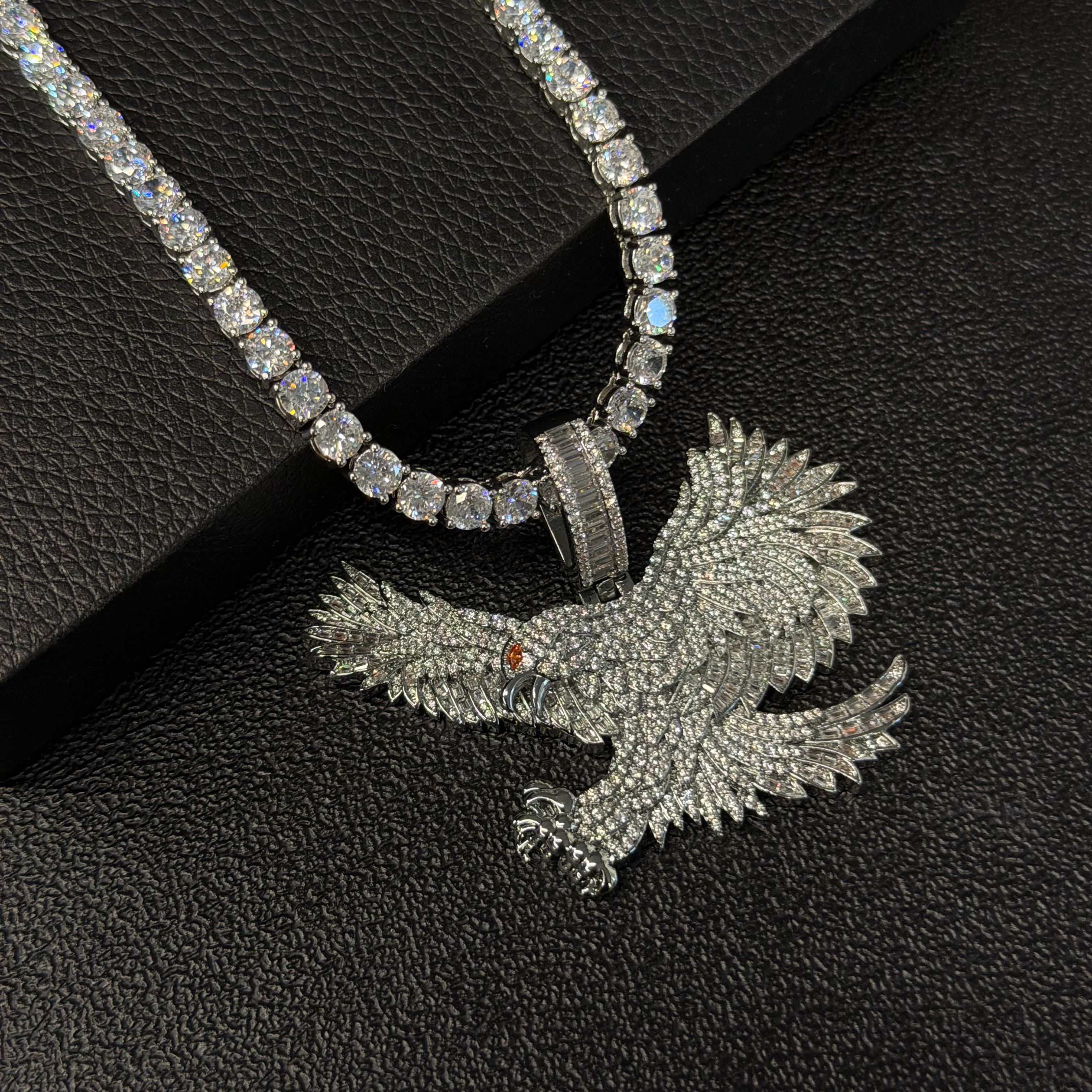 Moissanite Eagle Pendant（Goods In Stock)