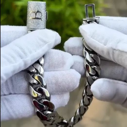 14mm Moissanite Custom Letter Bracelet/Chain
