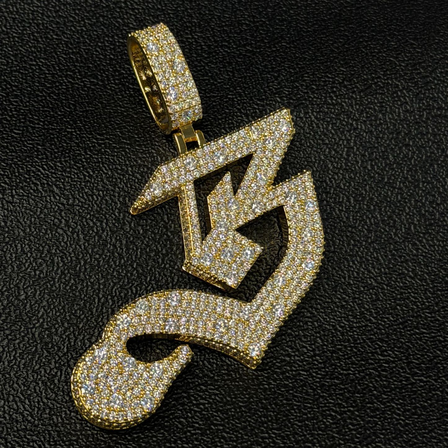 S925 Moissanite Letter 'B' Pendant