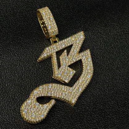 S925 Moissanite Letter 'B' Pendant