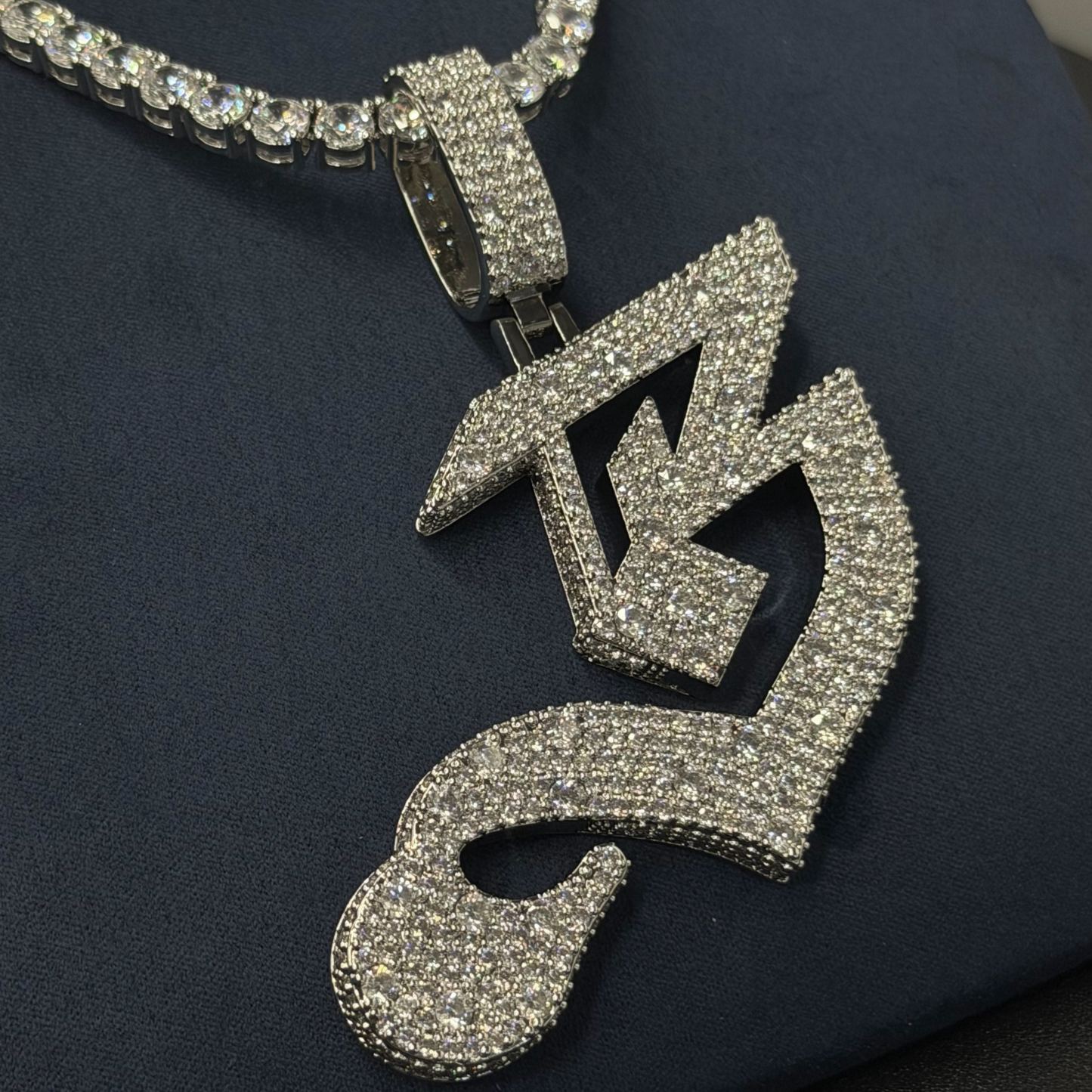 S925 Moissanite Letter 'B' Pendant