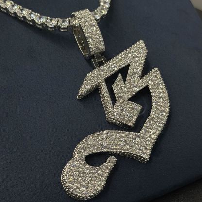 S925 Moissanite Letter 'B' Pendant
