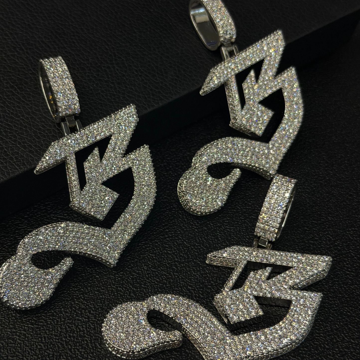 S925 Moissanite Letter 'B' Pendant