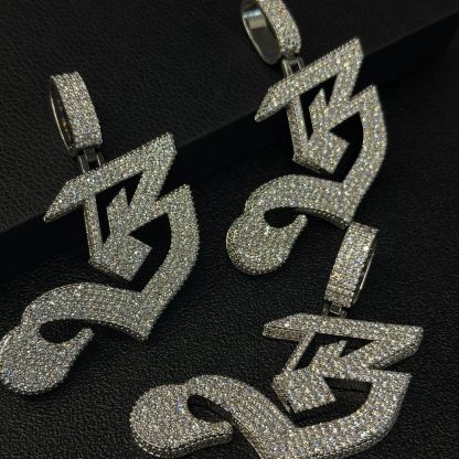S925 Moissanite Letter 'B' Pendant