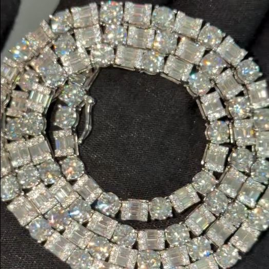 VVS Grade Moissanite Fully Set Hip-Hop Tennis Chain