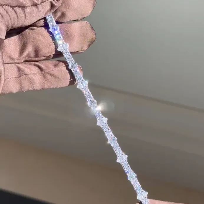 8mm Moissanite Fully Paved Hip-Hop Tennis Bracelet