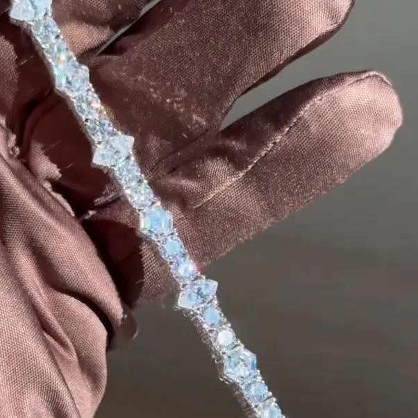 8mm Moissanite Fully Paved Hip-Hop Tennis Bracelet