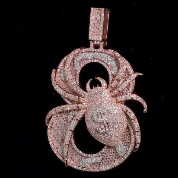 Moissanite Spider Pendant
