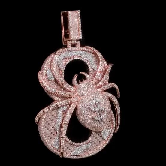 Moissanite Spider Pendant
