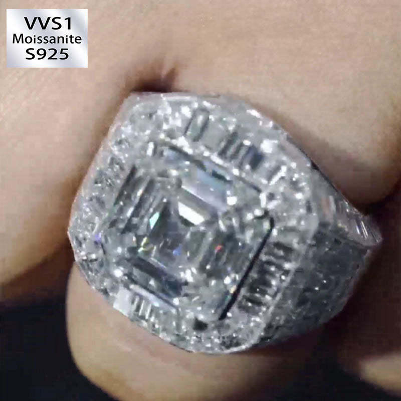 Asche Cut Premium Sparkling Moissanite Ring