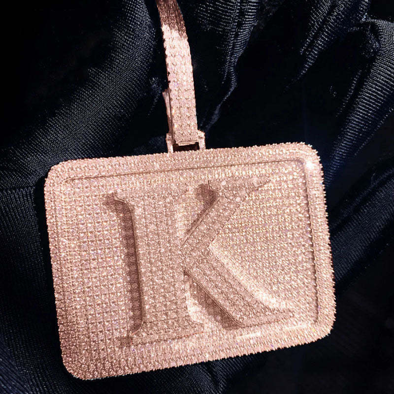 Moissanite Hip Hop Big Cube DIY Custom Letter Pendant