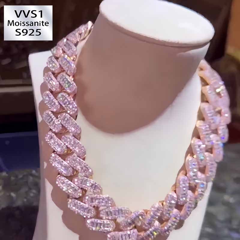 29mm Moissanite Hip Hop Square Diamond Cuban Chain