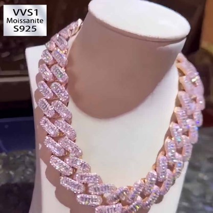 29mm Moissanite Hip Hop Square Diamond Cuban Chain