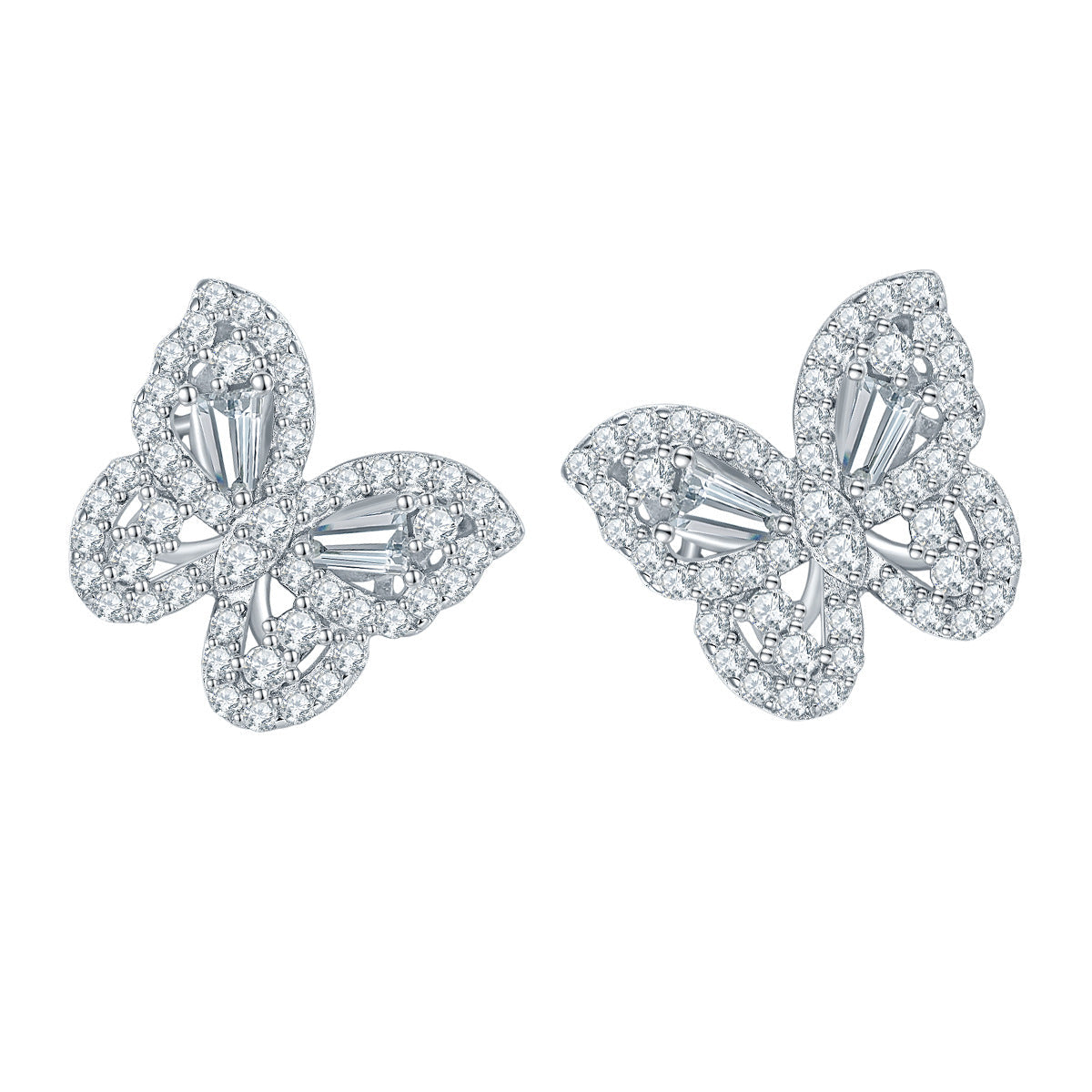 S925 Moissanite Butterfly Stud Earring
