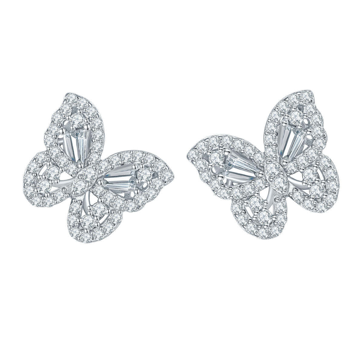S925 Moissanite Butterfly Stud Earring