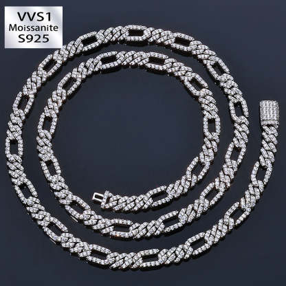 7mm Round Moissanite Cuban Chain