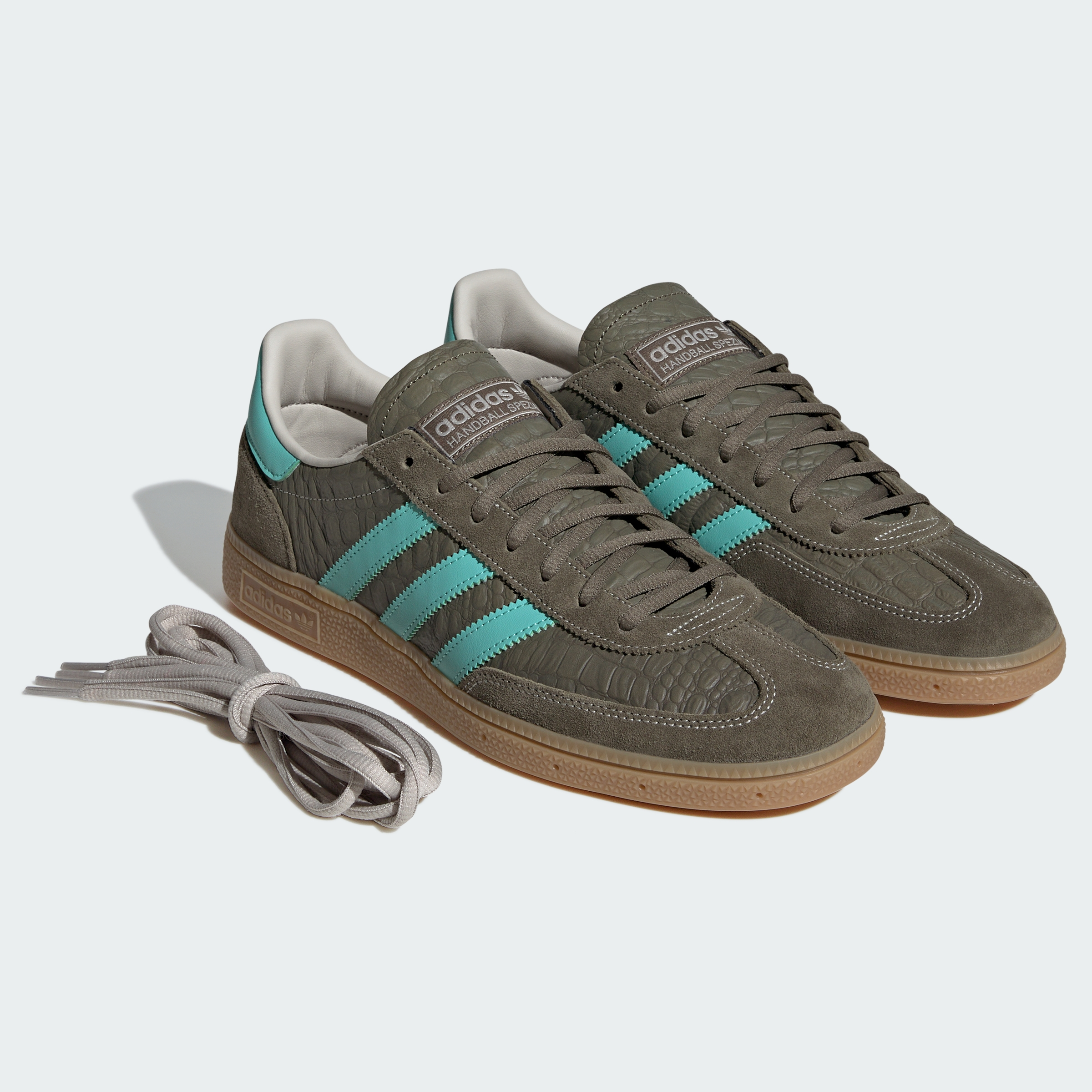 adidas HANDBALL SPEZIAL SHOES - Olive Strata / Acid Mint / Gum - View 9