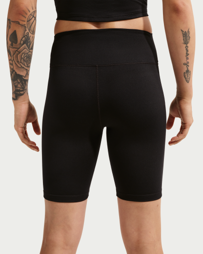 Nike One Women's High-Waisted 20.5cm (approx.) Biker Shorts - Black/White - View 3