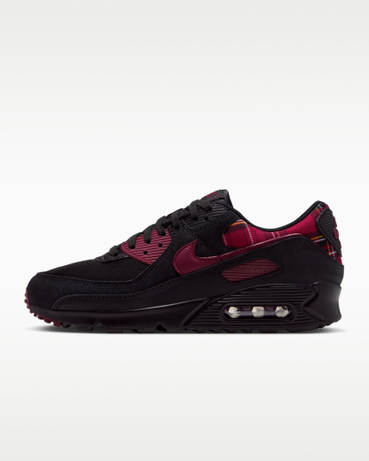 Nike Air Max 90 'Check' Women's Shoes - Black/Tough Red/Yellow Ochre/Team Red - View 1