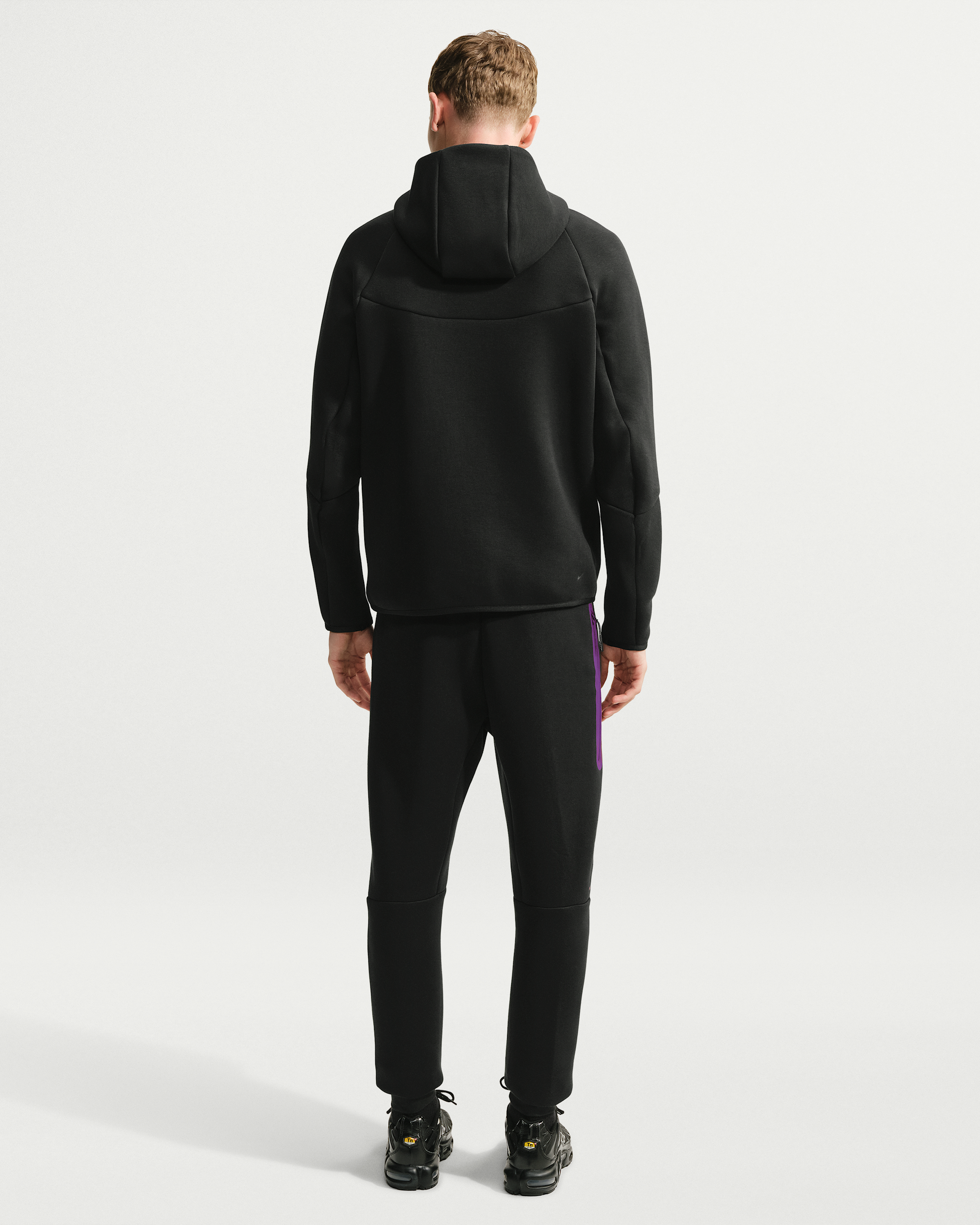 Nike Tech Men's Fleece Windrunner Full-Zip Jacket - Black/Viotech - View 5