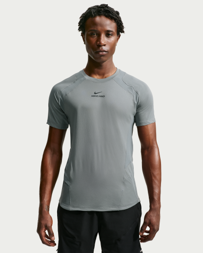 Nike Pro Training Men's Dri-FIT ADV Short-Sleeve Top - Smoke Grey/Smoke Grey/Black - View 1