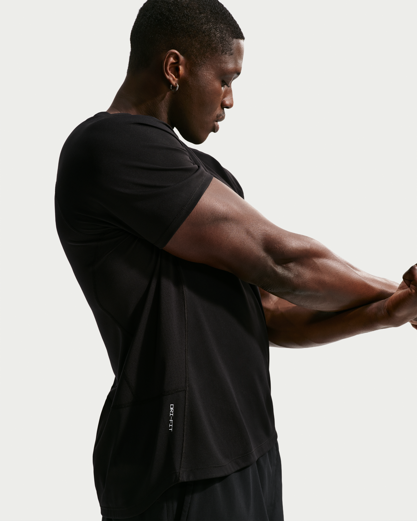 Nike Pro Training Men's Dri-FIT Short-Sleeve Top - Black/White - View 9