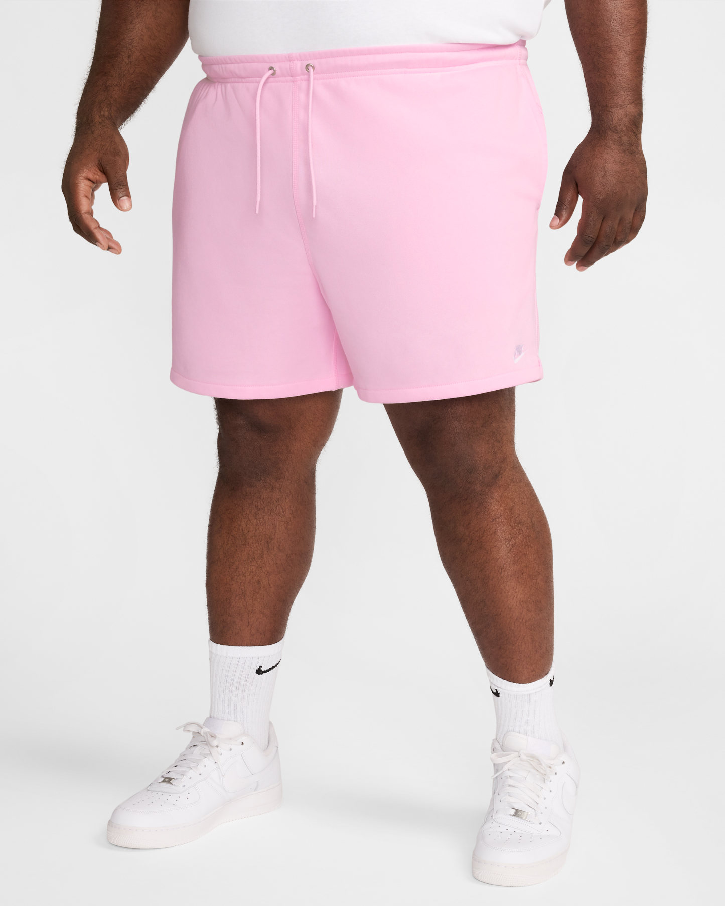 Nike Club Men's French Terry Flow Shorts - Pink Foam/Pink Foam/White - View 8