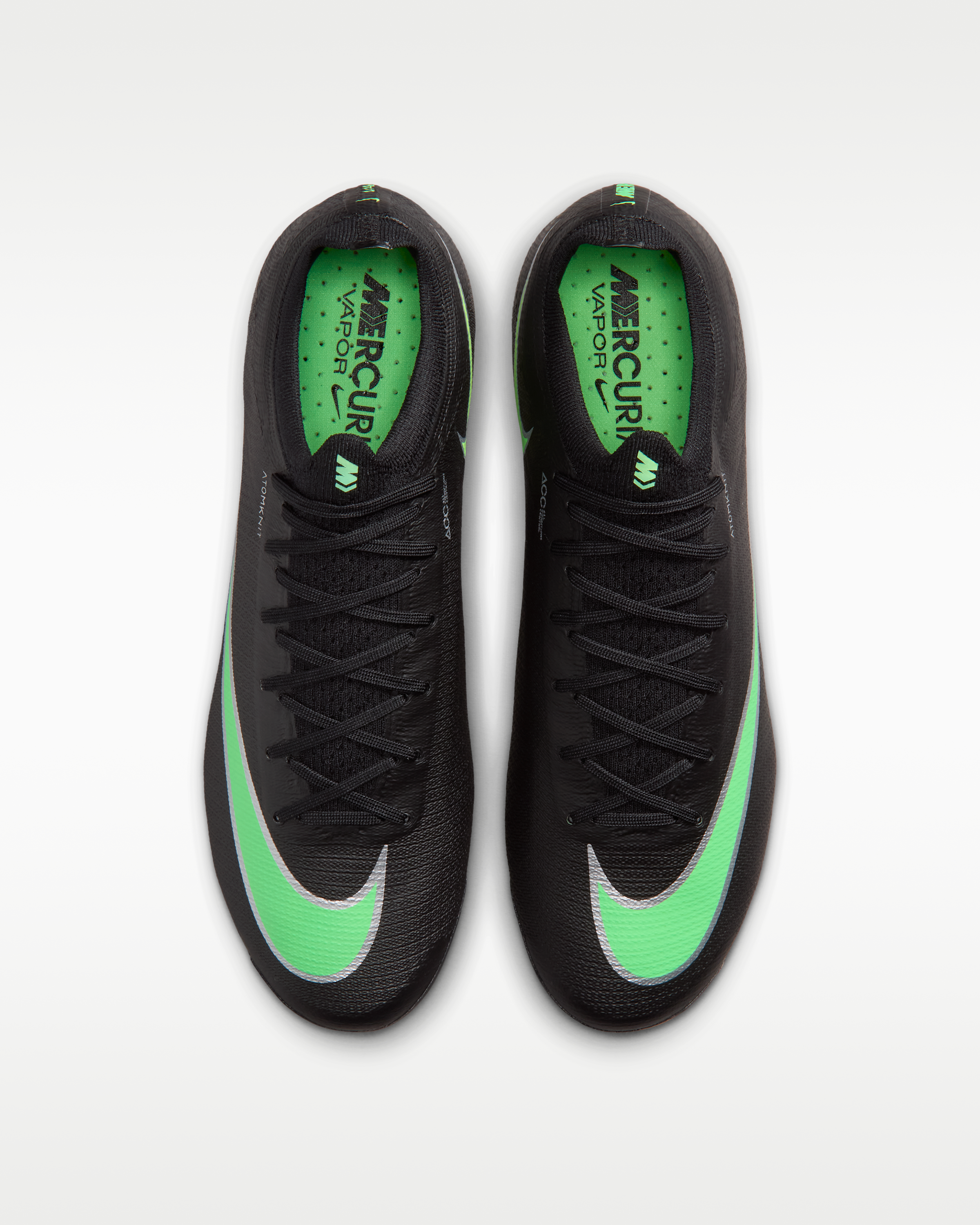 Nike Mercurial Vapor 17 Elite Artificial-Grass Low-Top Football Boots - Black/Black/Illusion Green - View 4