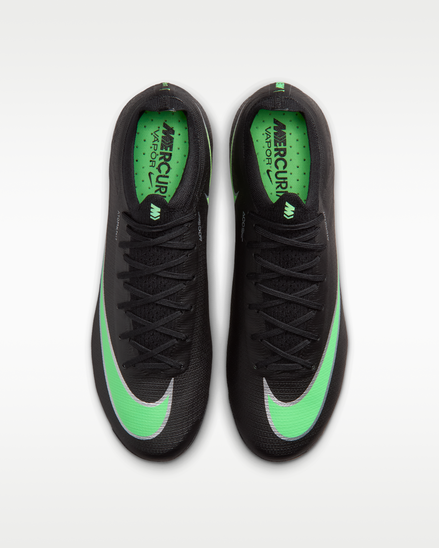 Nike Mercurial Vapor 17 Elite Artificial-Grass Low-Top Football Boots - Black/Black/Illusion Green - View 4