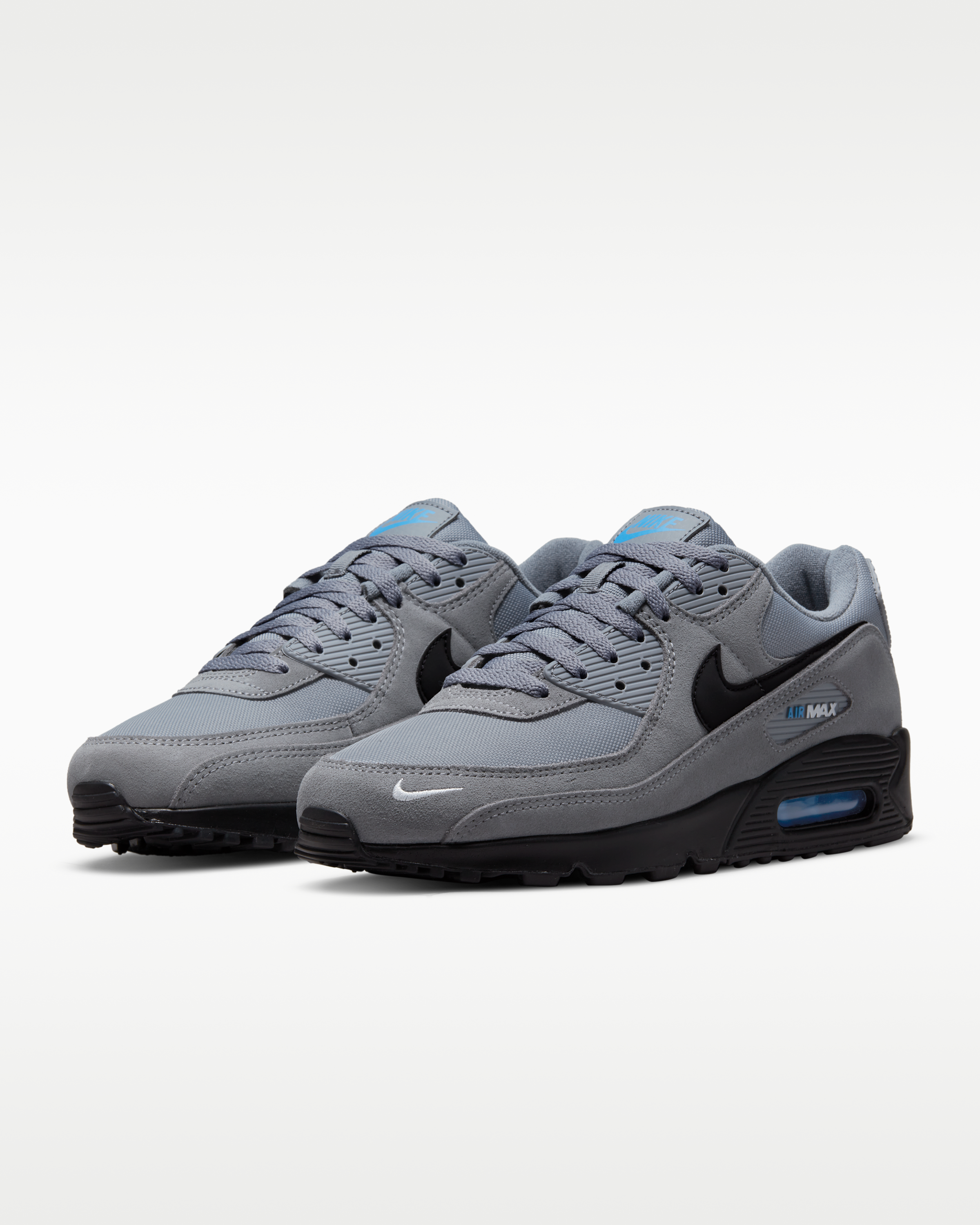 Nike Air Max 90 Men's Shoes - Smoke Grey/Light Photo Blue/Metallic Silver/Black - View 5