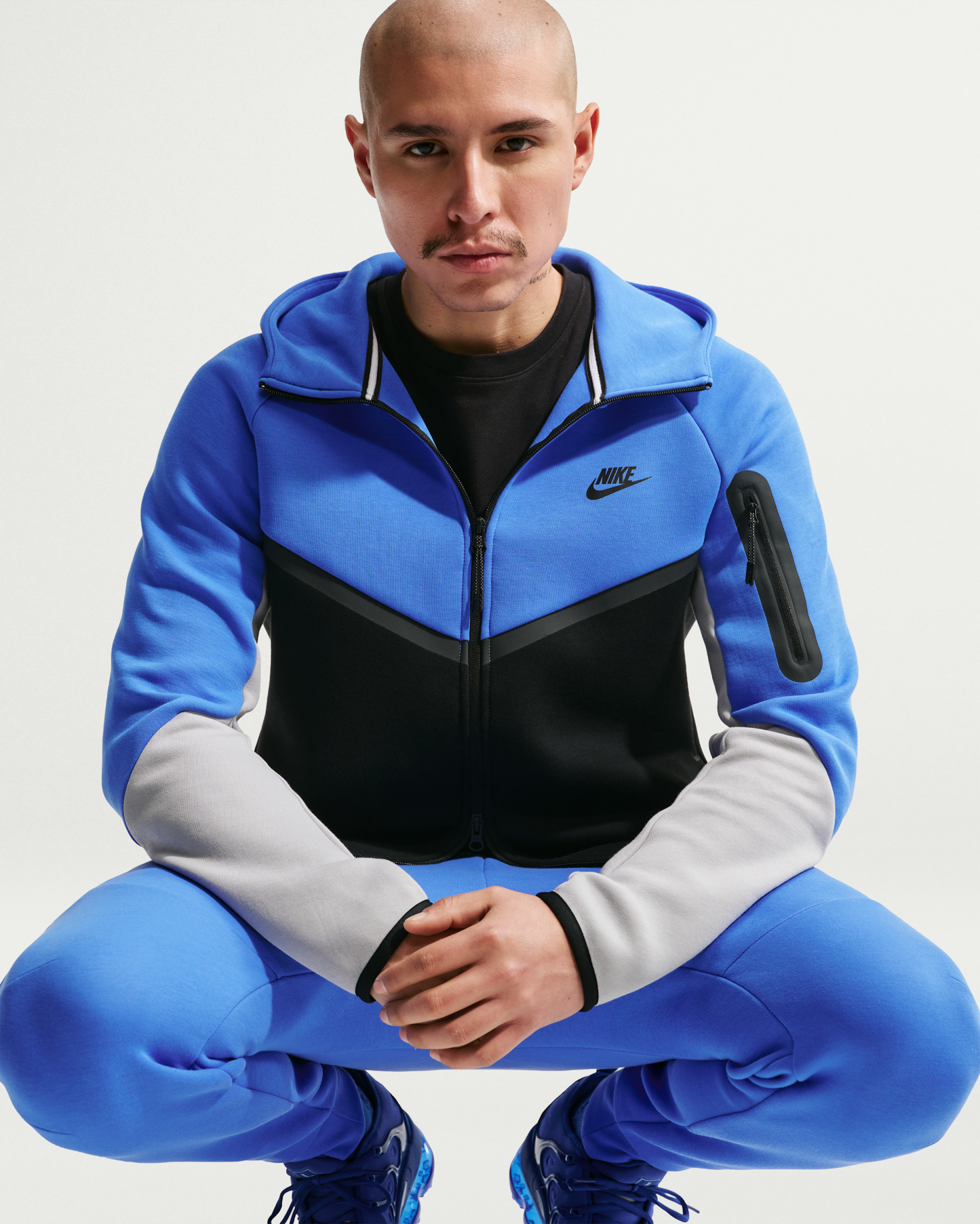 Nike Tech Men's Fleece Windrunner Full-Zip Jacket - Blue Crystal/Black/Light Smoke Grey/Black - View 3
