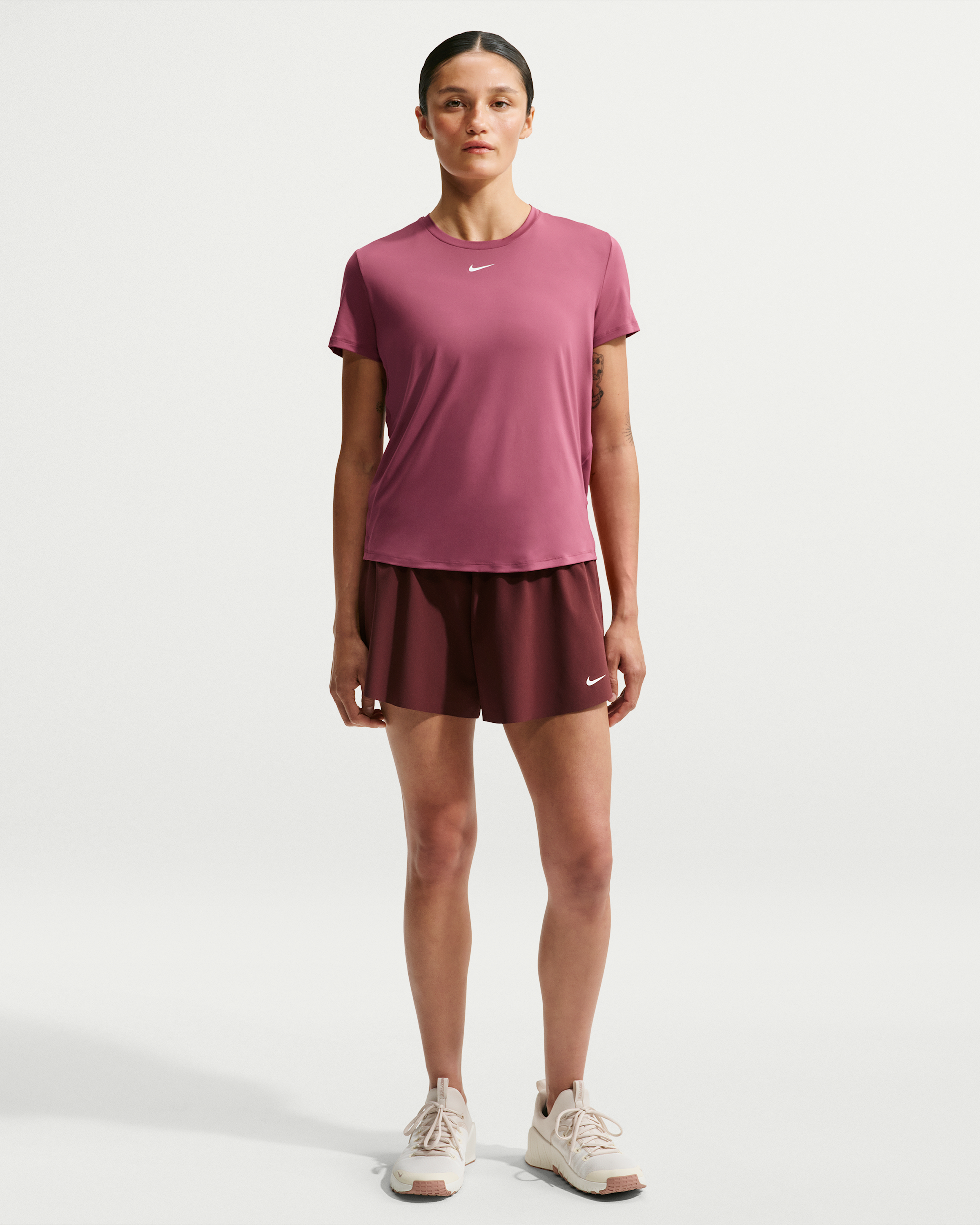 Nike One Classic Women's Dri-FIT Short-Sleeve Top - Pink Smoke/White - View 4