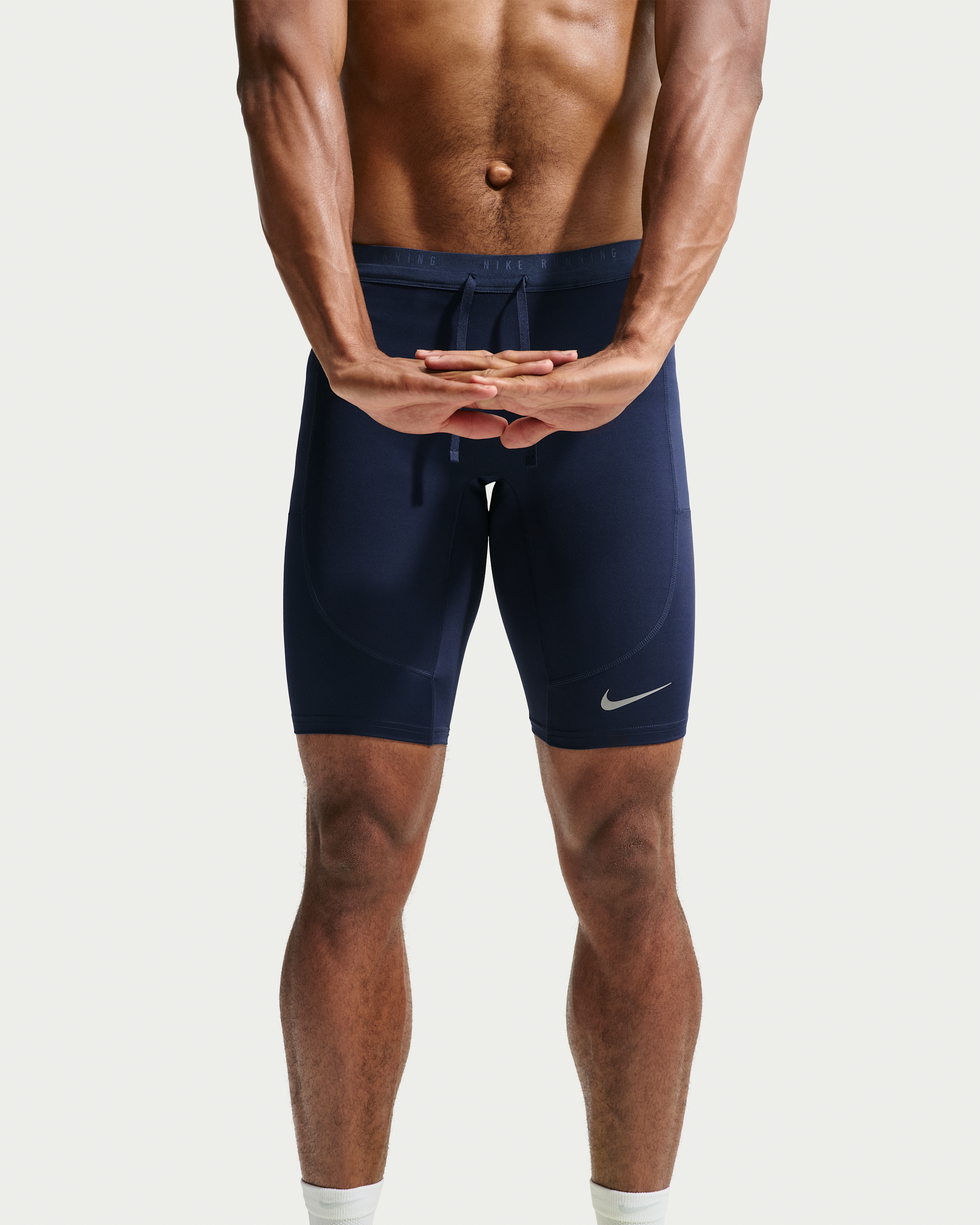 Nike Stride Men's Dri-FIT 1/2-Length Running Tights - Midnight Navy - View 2