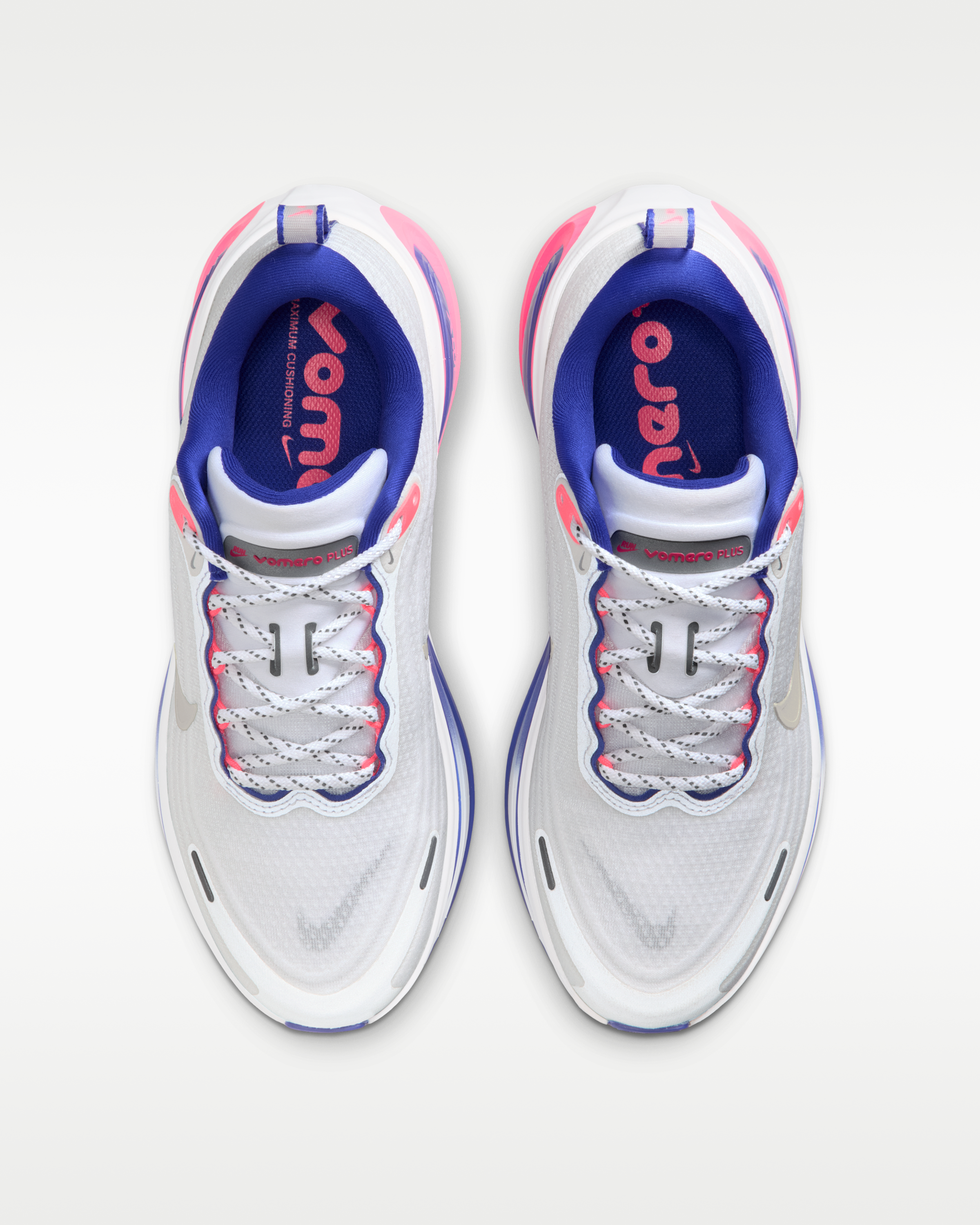 Vomero Plus SE Women's Road Running Shoes - White/Concord/Hyper Pink/Metallic Silver - View 4