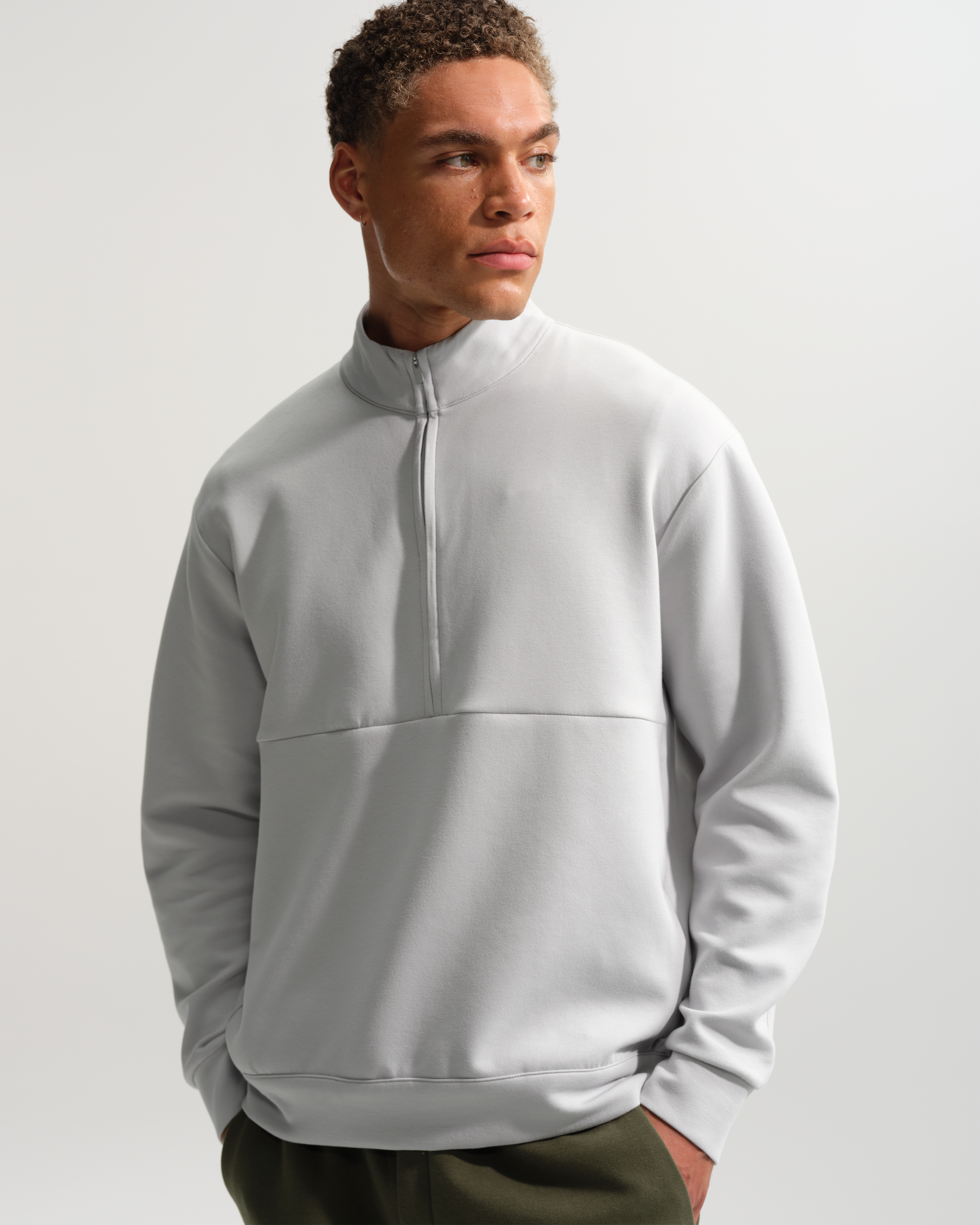 Nike 24.7 ImpossiblySoft Men's Dri-FIT 1/2-Zip Top - Grey Fog/Light Smoke Grey - View 1