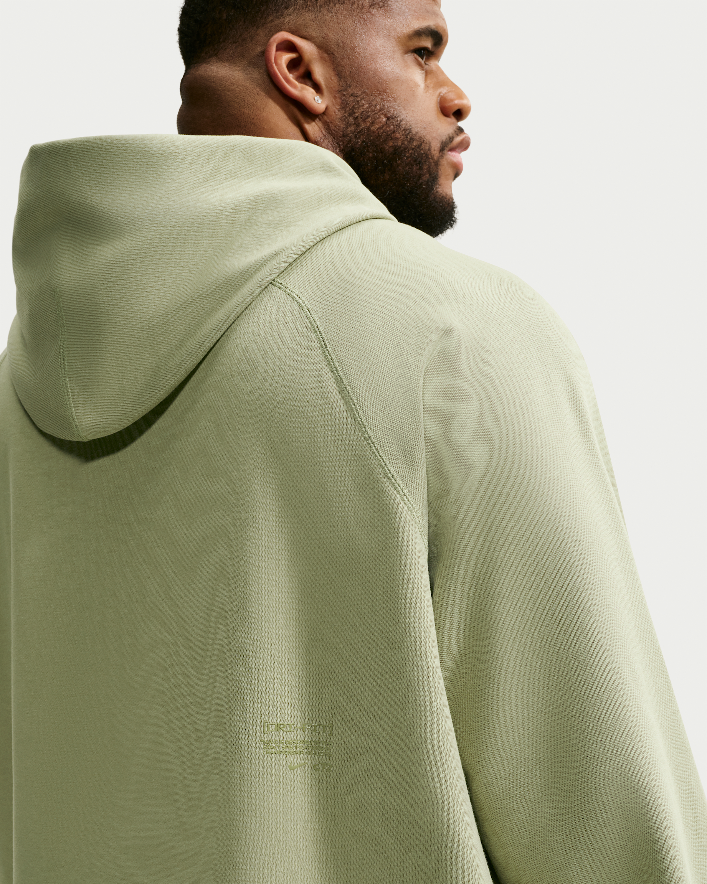 Nike N.A.C. Men's Dri-FIT Oversized Fleece Training Hoodie - Dusty Olive/Dusty Olive - View 7