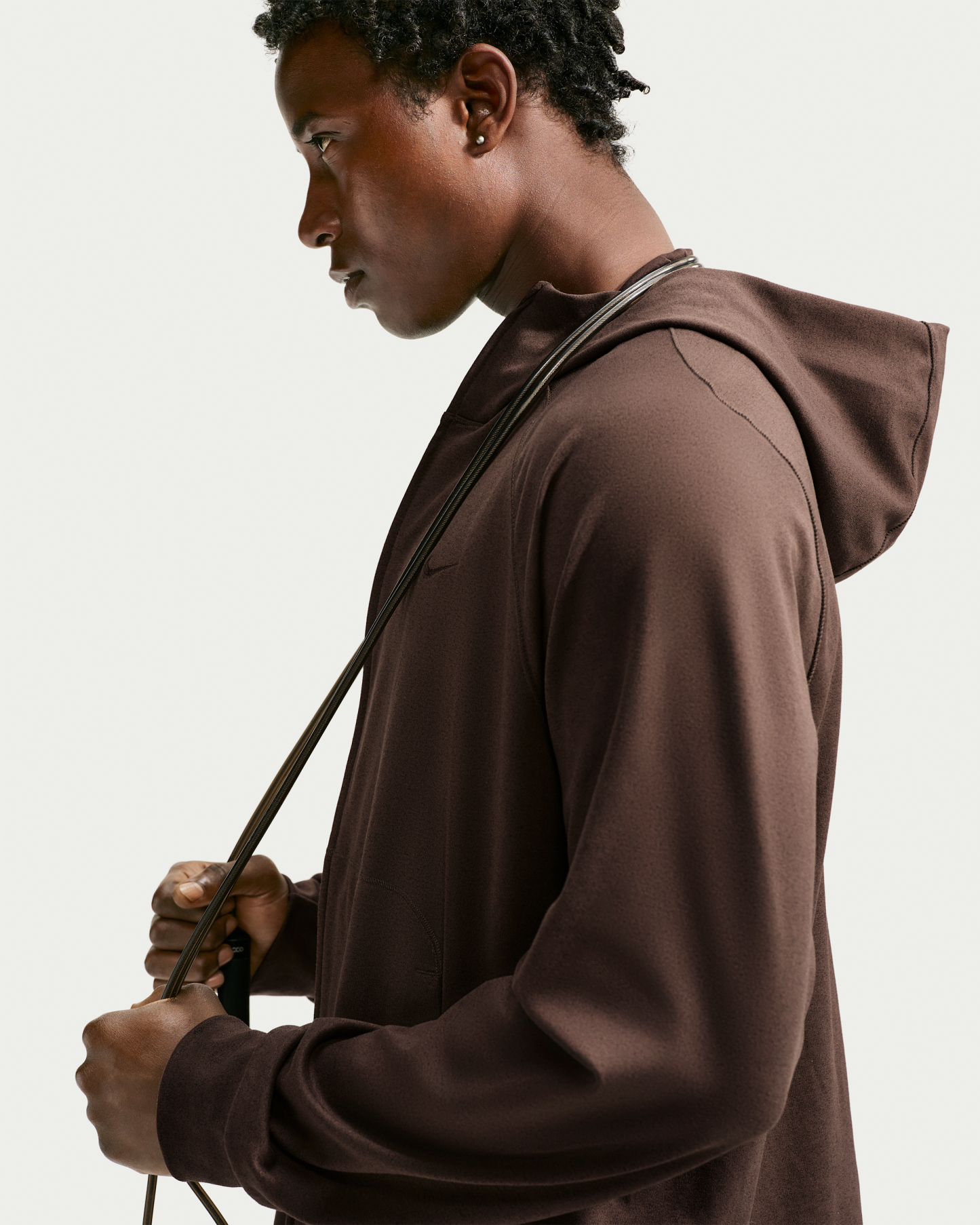 Nike Primary NanoKnit Men's Dri-FIT UV Protection Full-Zip Performance Hoodie - Baroque Brown/Tar/Heather/Baroque Brown - View 3