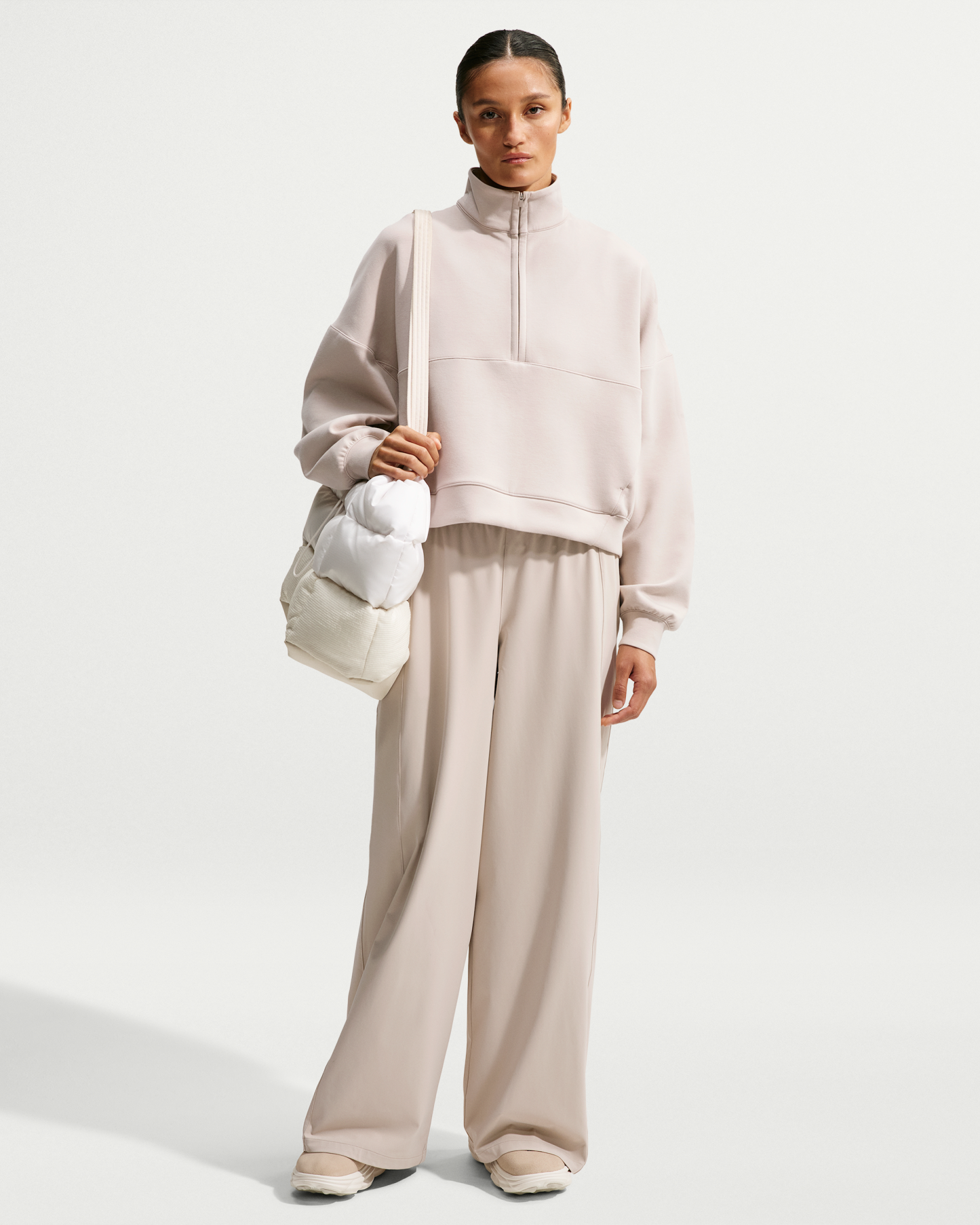 Nike 24.7 PerfectStretch Women's Dri-FIT Mid-Rise Wide-Leg Trousers - Cream II/College Grey - View 1