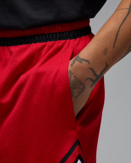 Jordan Sport Men's Dri-FIT 18cm (approx.) Mesh Diamond Shorts - Gym Red/White/Black - View 4