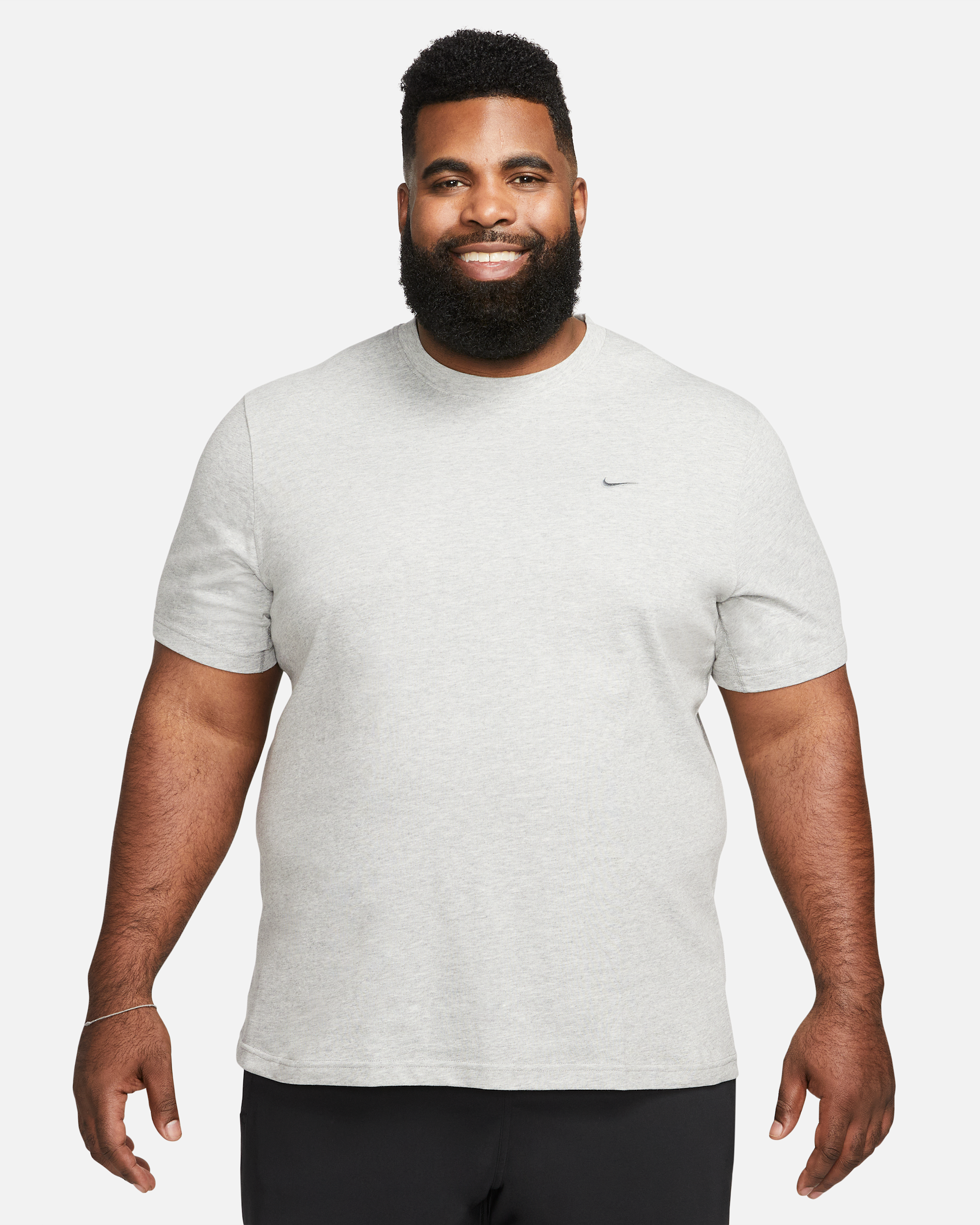 Nike Primary Men's Dri-FIT Short-sleeve Versatile Top - Dark Grey Heather/Heather/Smoke Grey - View 8