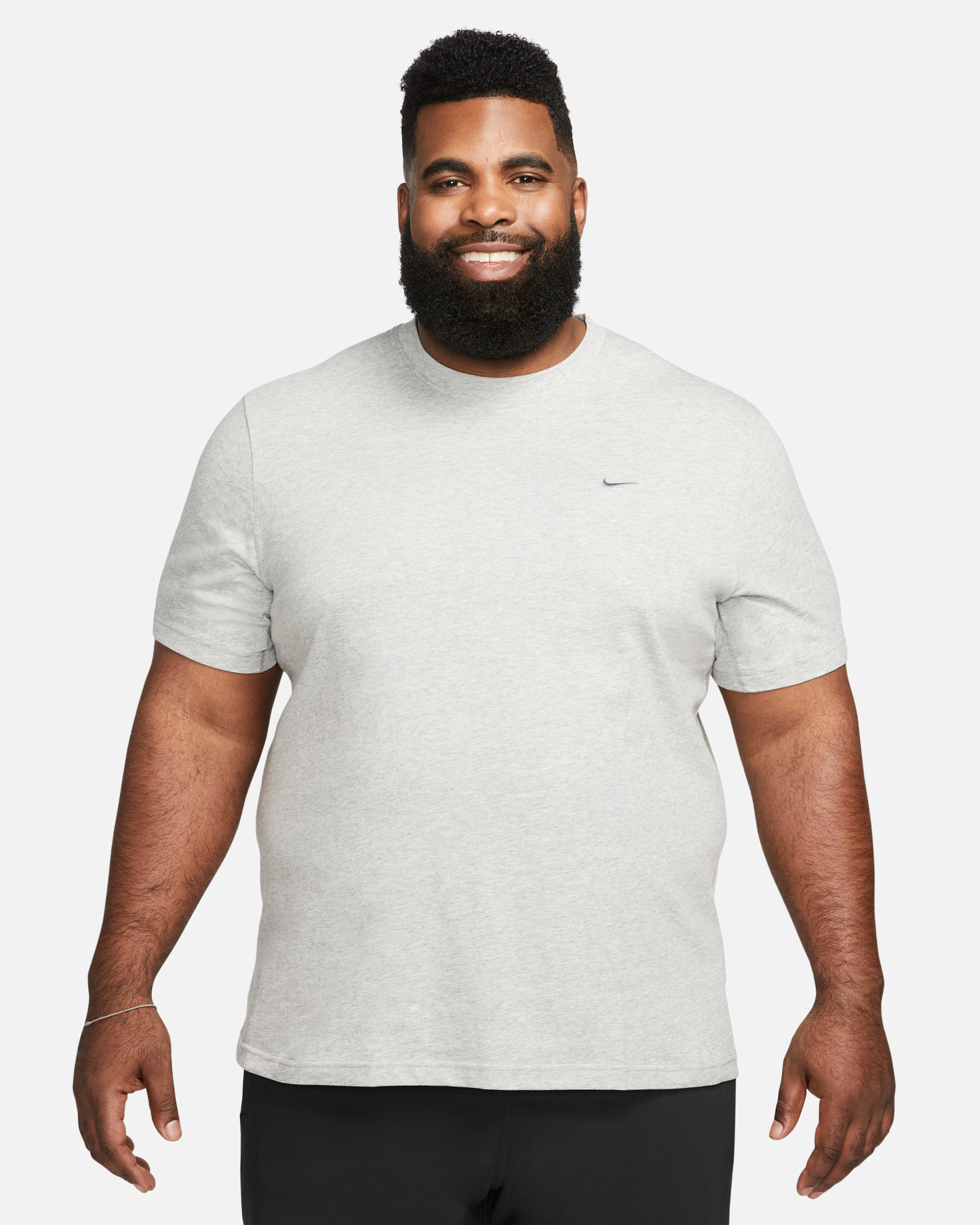 Nike Primary Men's Dri-FIT Short-sleeve Versatile Top - Dark Grey Heather/Heather/Smoke Grey - View 8