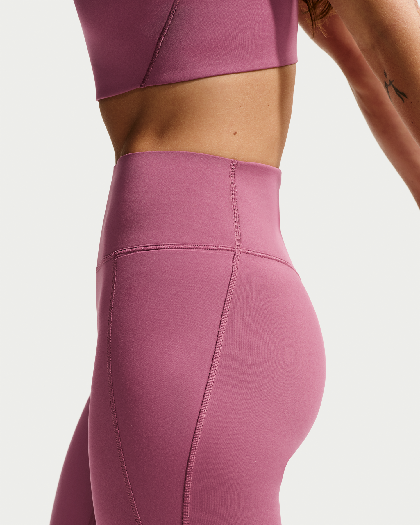 Nike Universa Women's High-Waisted 7/8 Leggings with No Front Seam - Pink Smoke/Pink Smoke/Mystic Dates - View 7