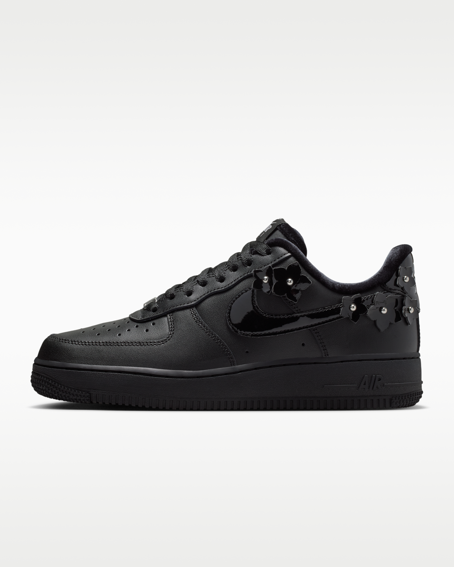 Nike Air Force 1 '07 'Florette' Women's Shoes - Black/Off-Noir/Metallic Silver/Black - View 1
