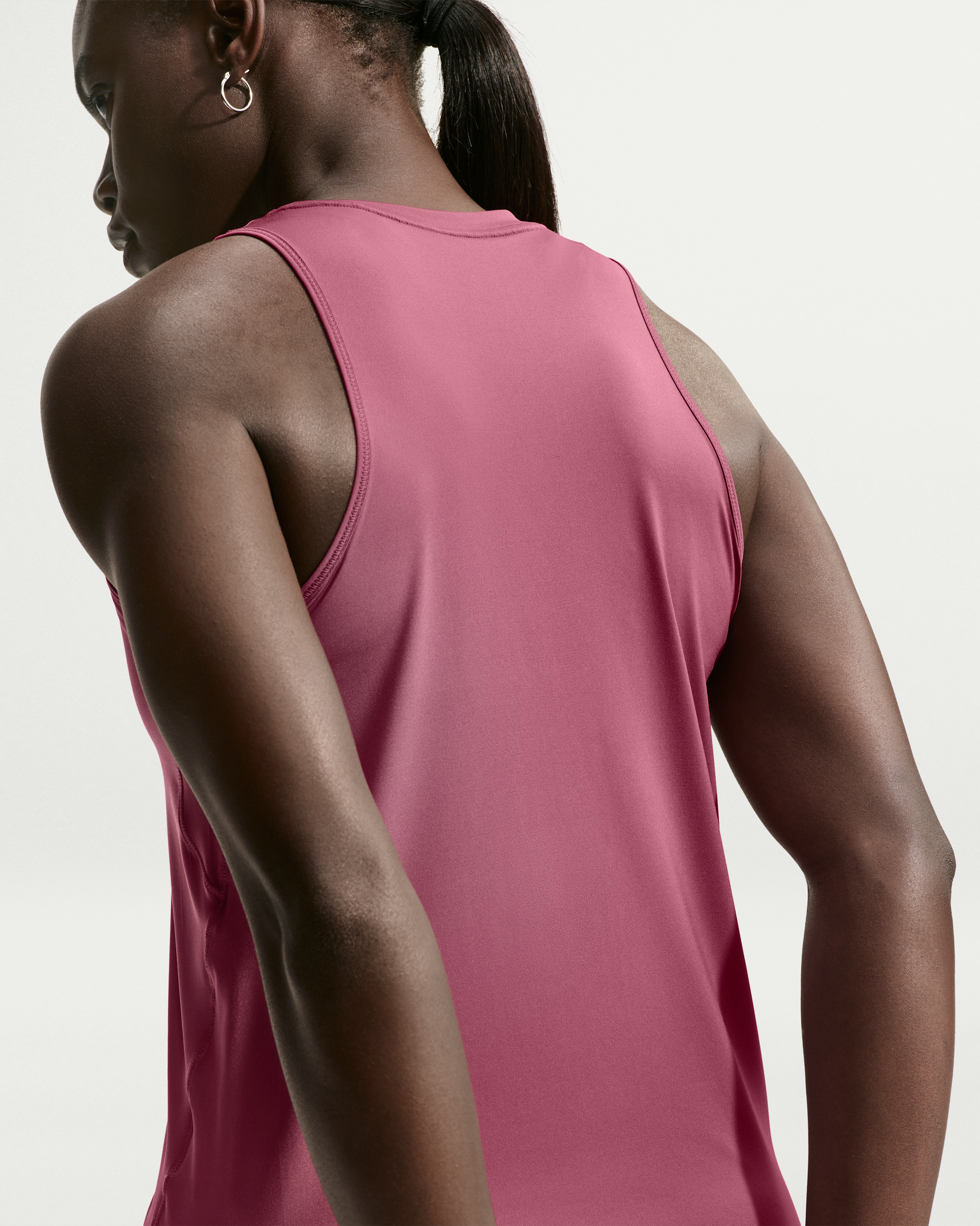 Nike One Classic Women's Dri-FIT Tank Top - Pink Smoke/White - View 2