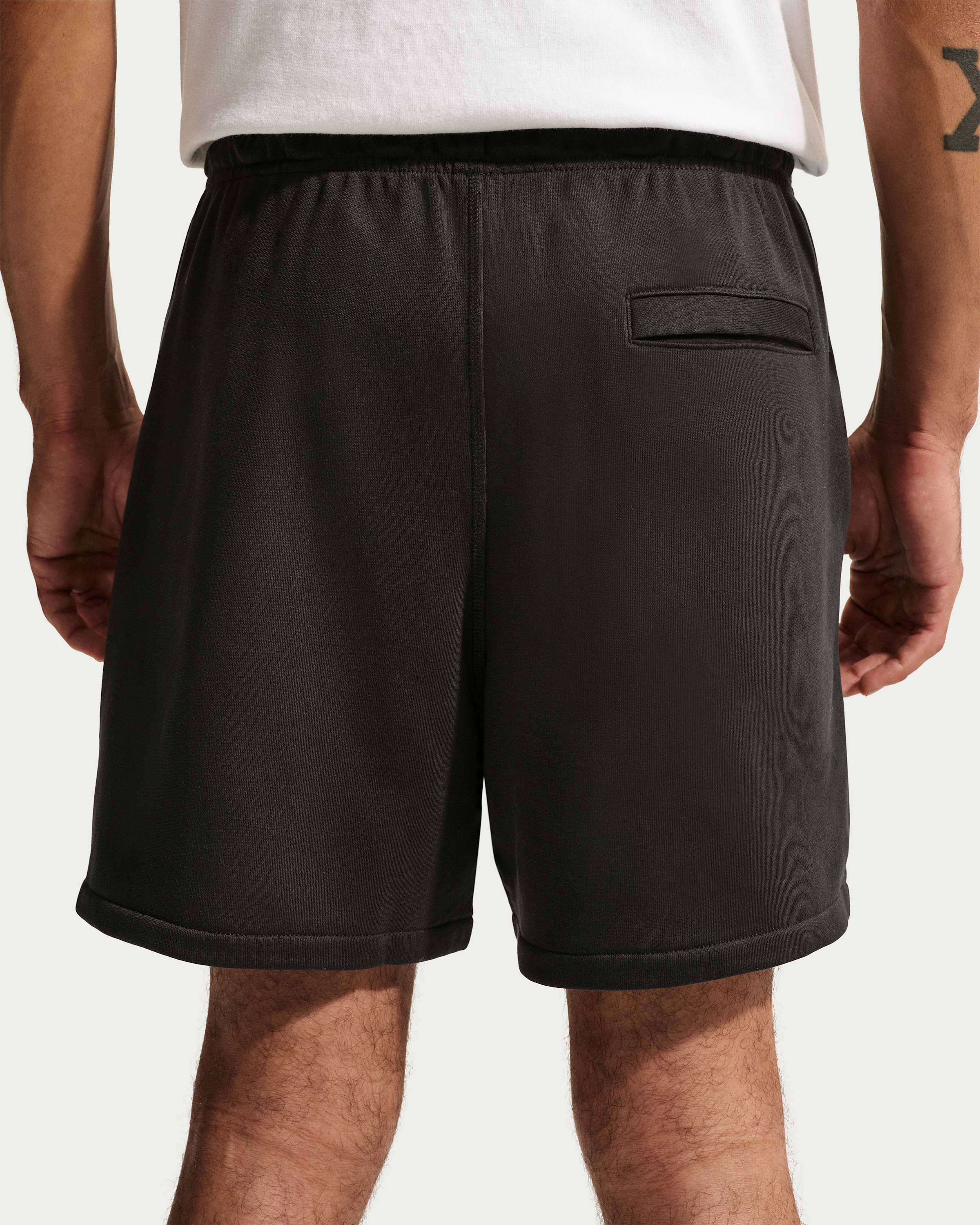 Nike Club Men's French Terry Flow Shorts - Black/Black/White - View 3
