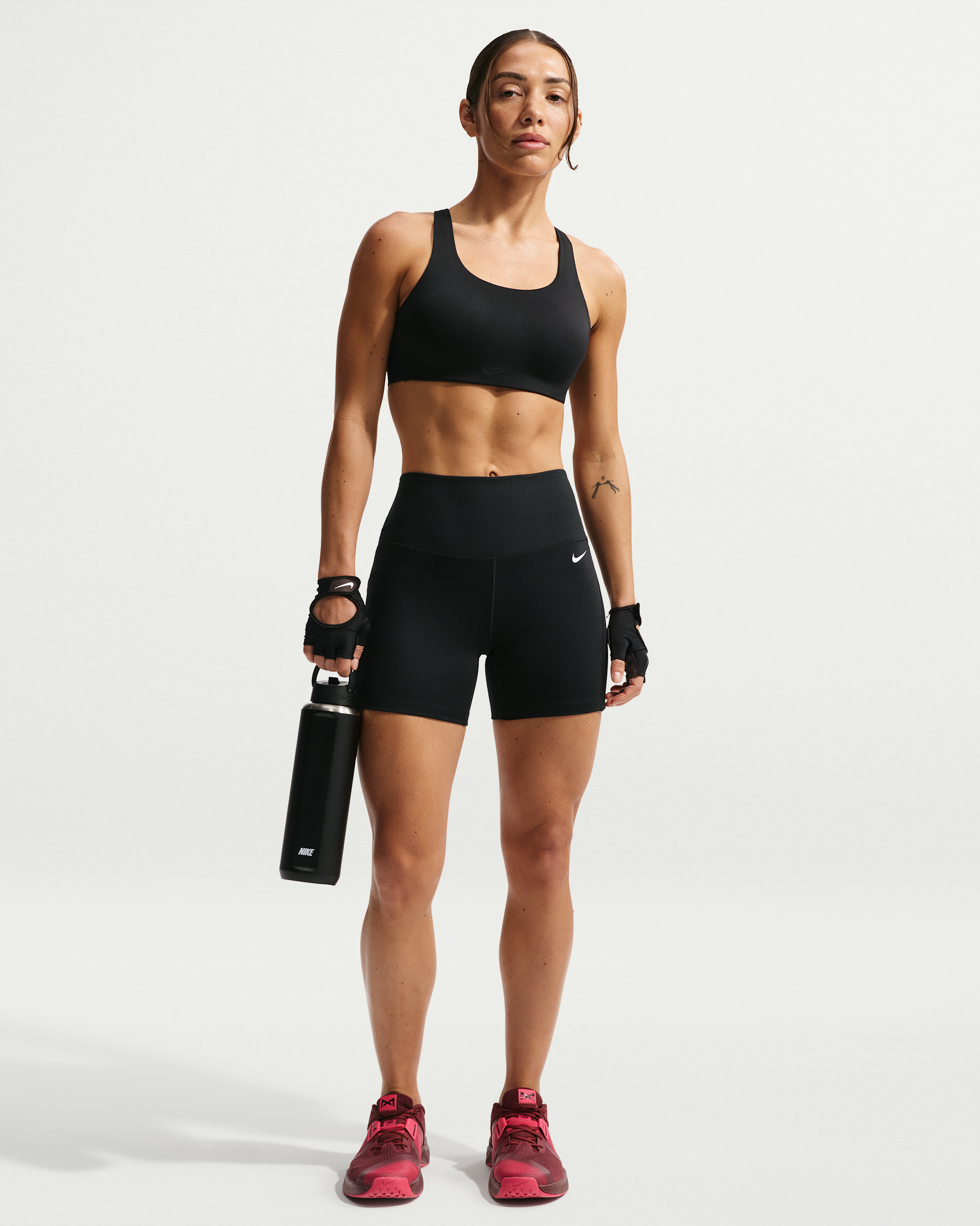 Nike Rival Women's Ultrahigh-Support Padded Sports Bra - Black/Particle Beige - View 4